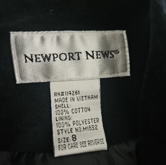 Newport News Elegant Black Military-Style Women's Coat - Picture 10 of 14